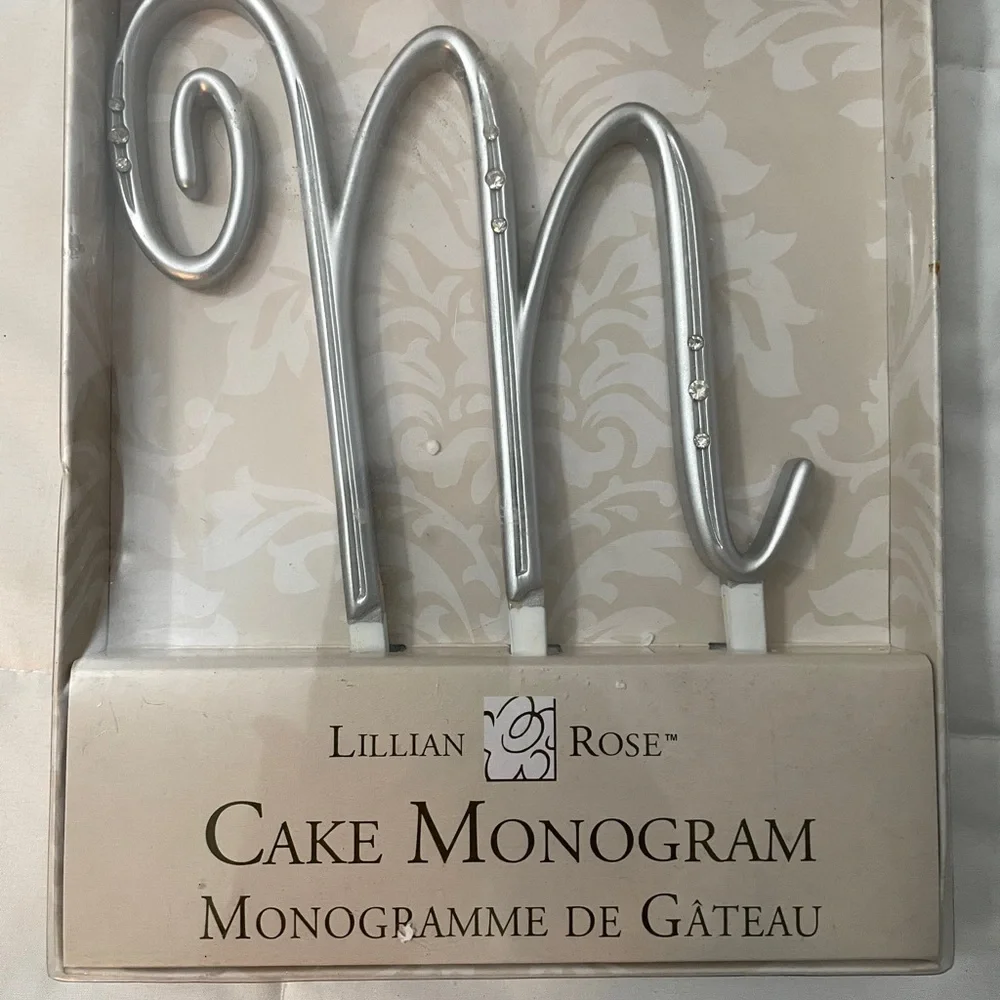 LILLIAN ROSE Letter M CAKE MONOGRAM Rhinestone Topper Decoration